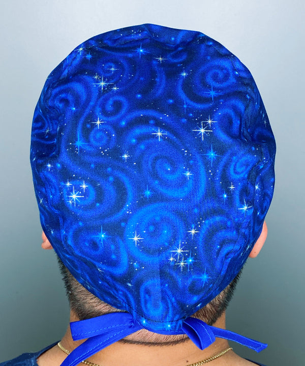 Blue Star Galaxy Design Unisex Cute Scrub Cap