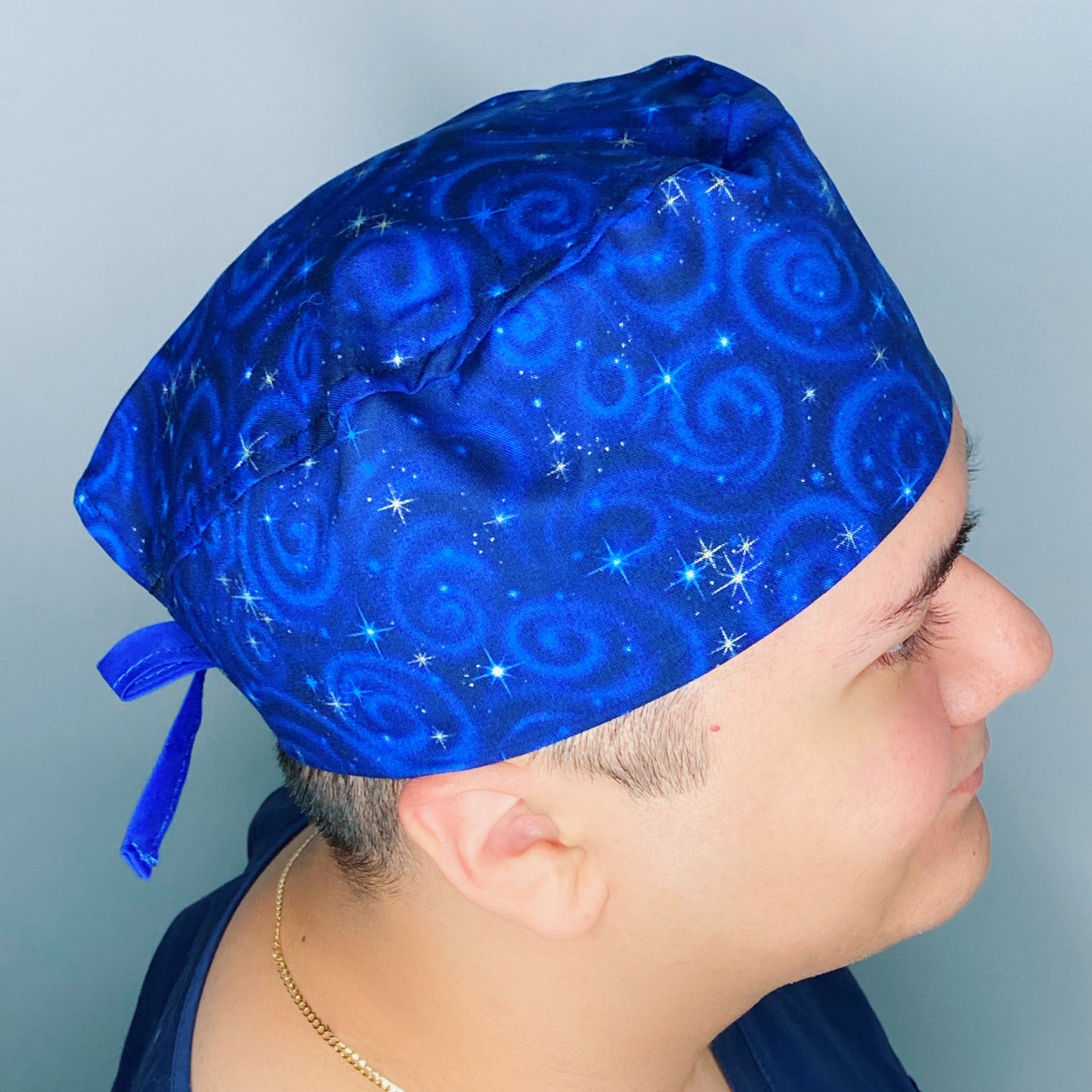 Blue Star Galaxy Design Unisex Cute Scrub Cap