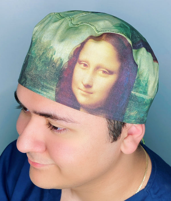 The Mona Lisa Leonardo da Vinci Famous Painting Unisex Geek Scrub Cap