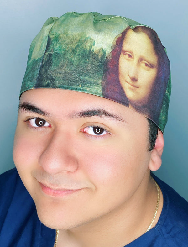The Mona Lisa Leonardo da Vinci Famous Painting Unisex Geek Scrub Cap
