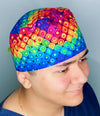 Colorful Rainbow Geometric Shapes Design Unisex Cute Scrub Cap