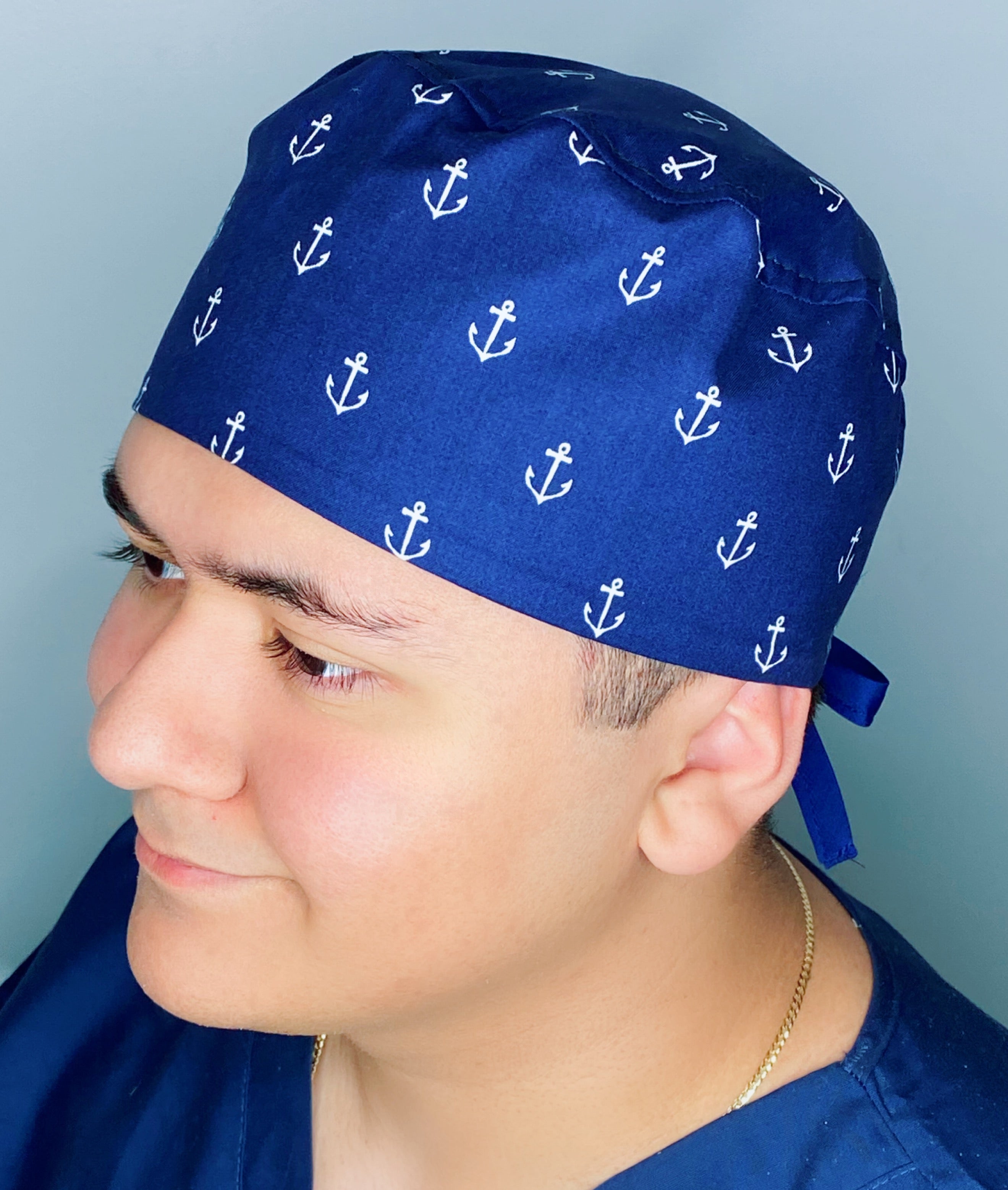 Anchors on Navy Blue Design Unisex Cute Scrub Cap