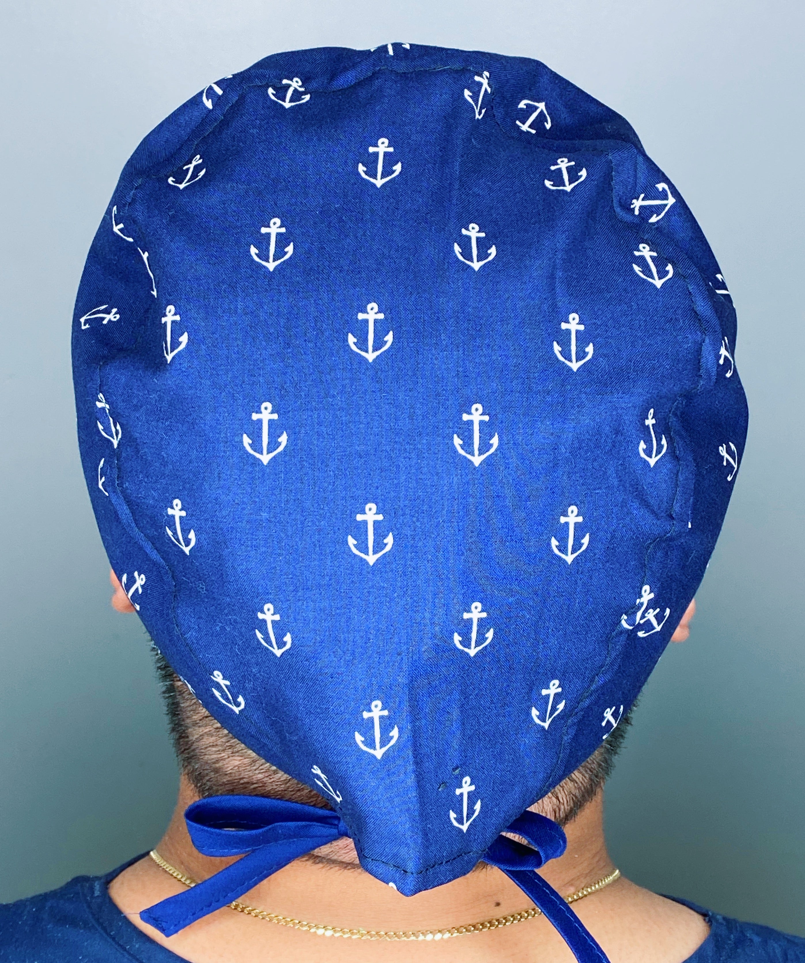 Anchors on Navy Blue Design Unisex Cute Scrub Cap