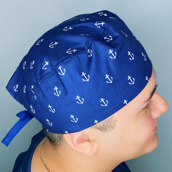 Anchors on Navy Blue Design Unisex Cute Scrub Cap