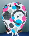 Geometric Colorful Circles on White Unisex Fancy Scrub Cap