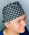 Black & White Diamond Geometric Shape Design Unisex Cute Scrub Cap