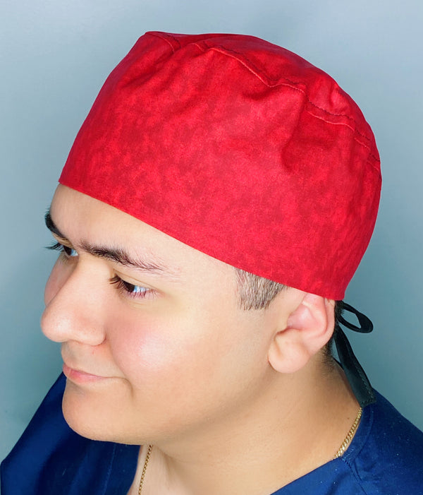 Red Tie Dye Design Unisex Cute Scrub Cap