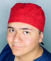 Red Tie Dye Design Unisex Cute Scrub Cap
