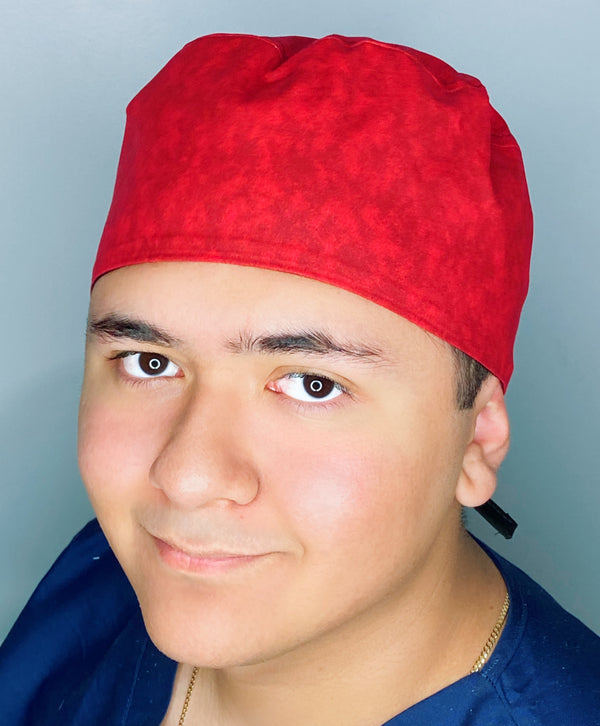 Red Tie Dye Design Unisex Cute Scrub Cap