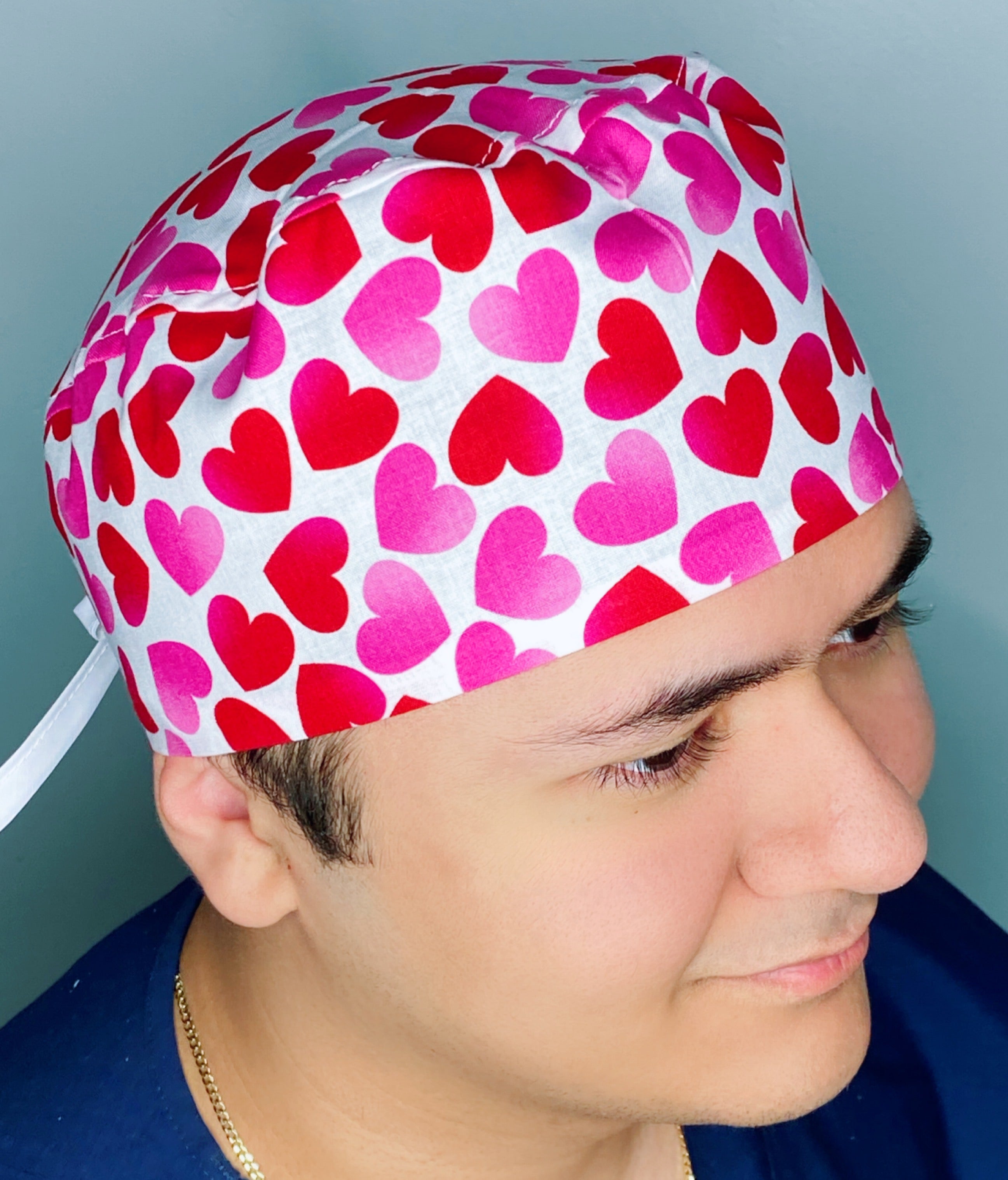 Ombre Hearts on White Valentine's Day Unisex Holiday Scrub Cap