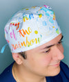 The Rainbow Watercolor Flowers & Butterflies Floral Design Unisex Cute Scrub Cap