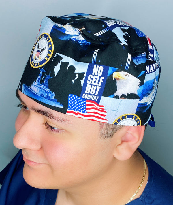 U.S. Navy USA Unisex Armed Forces Theme Scrub Cap