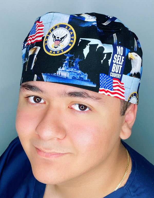 U.S. Navy USA Unisex Armed Forces Theme Scrub Cap