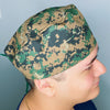 Green Camouflage Unisex Medical Theme Scrub Cap