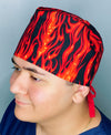 Vivid Flames Fire Design Unisex Cute Scrub Cap