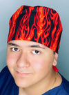 Vivid Flames Fire Design Unisex Cute Scrub Cap