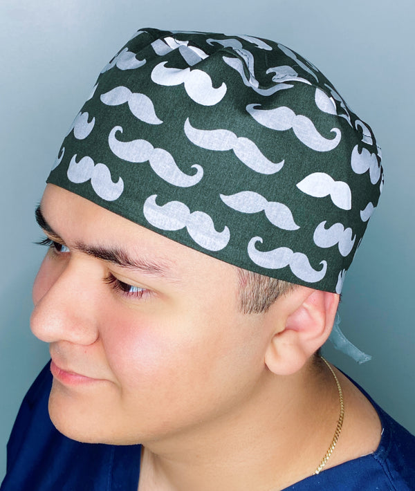 Mustaches on Black Design Unisex Cute Scrub Cap
