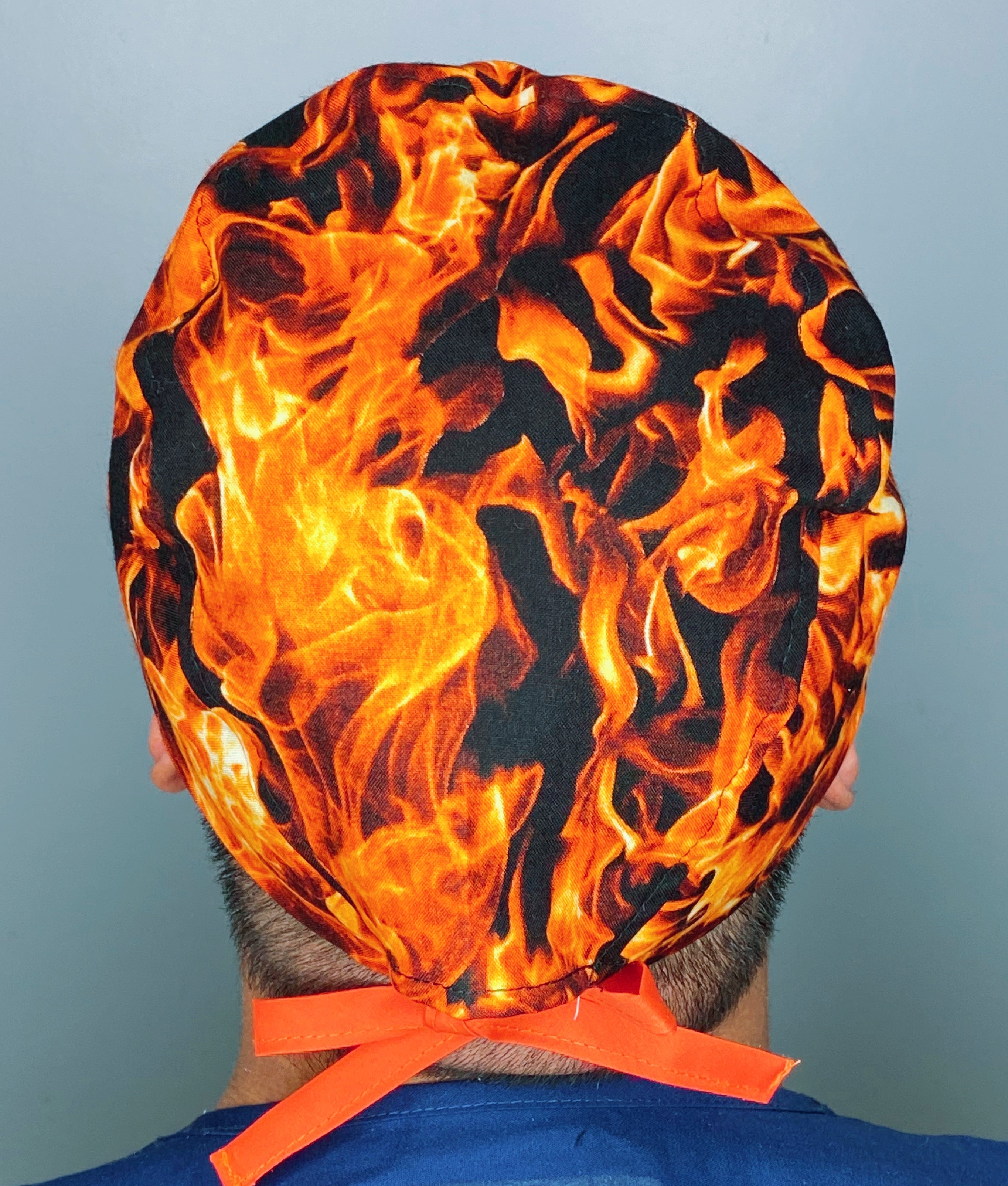Vivid Flames Fire Design Unisex Cute Scrub Cap
