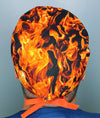 Vivid Flames Fire Design Unisex Cute Scrub Cap