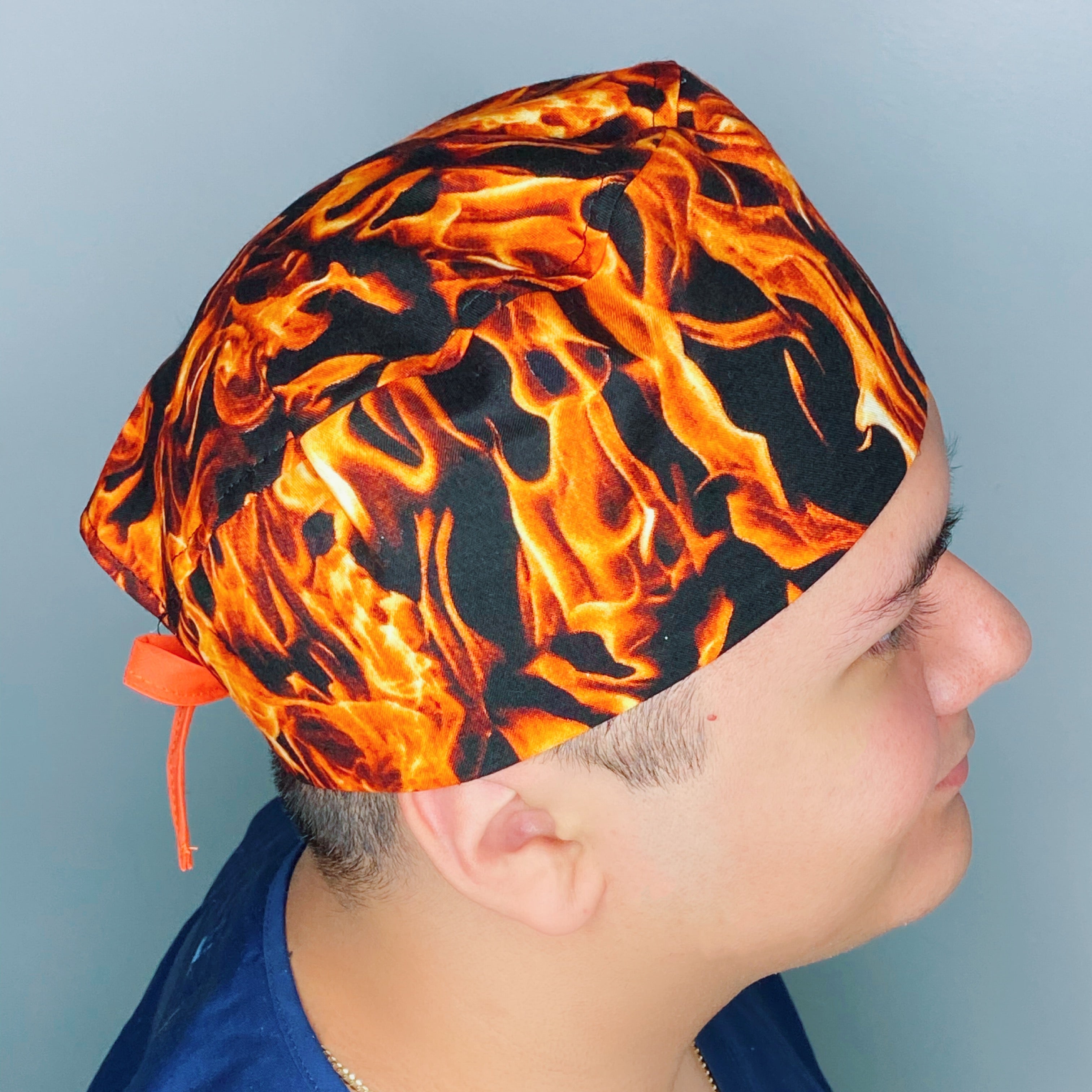 Vivid Flames Fire Design Unisex Cute Scrub Cap