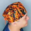 Vivid Flames Fire Design Unisex Cute Scrub Cap