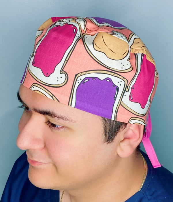 Peanut Butter & Jelly Sandwiches Unisex Food Scrub Cap