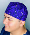 Purple Star Galaxy Design Unisex Cute Scrub Cap
