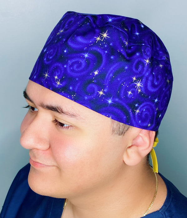 Purple Star Galaxy Design Unisex Cute Scrub Cap