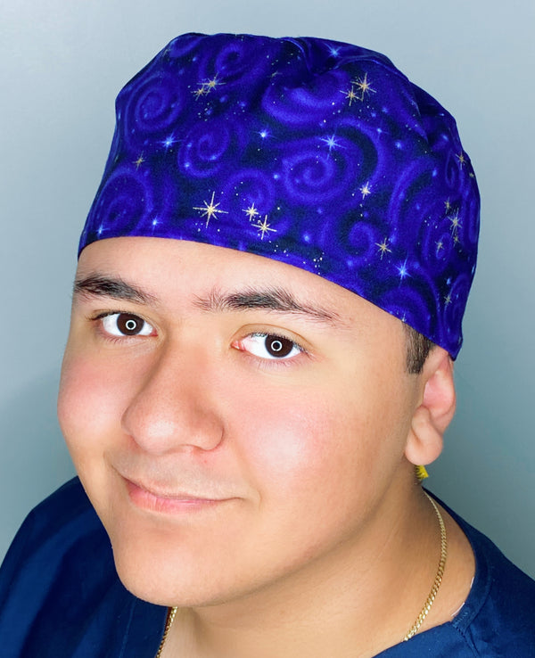 Purple Star Galaxy Design Unisex Cute Scrub Cap