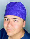 Purple Distressed Tie Dye Design Unisex Cute Scrub Cap