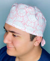 Pink Doodled Animals Unisex Animal Scrub Cap
