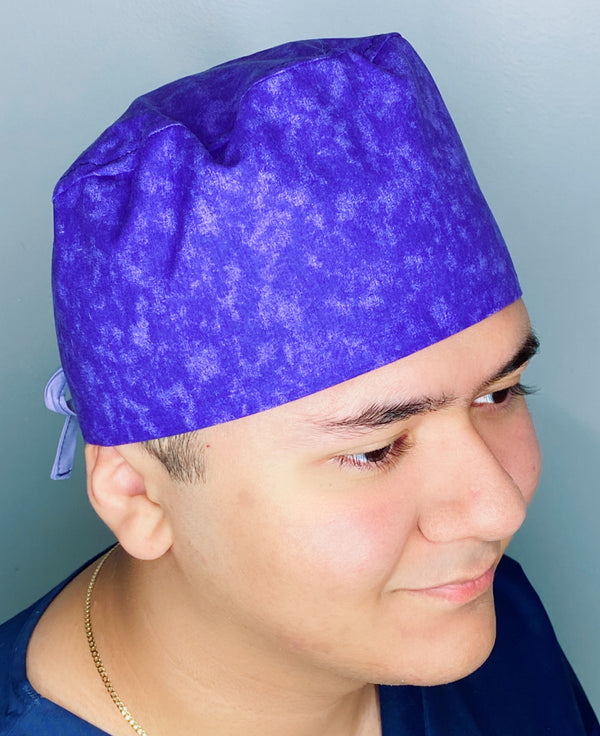 Purple Distressed Tie Dye Design Unisex Cute Scrub Cap