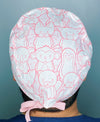 Pink Doodled Animals Unisex Animal Scrub Cap