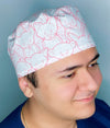 Pink Doodled Animals Unisex Animal Scrub Cap