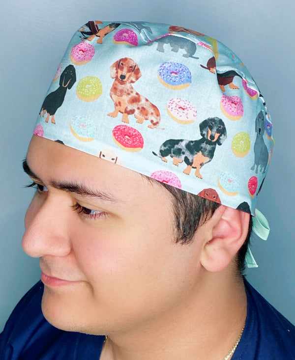 Dachshunds & Donuts Unisex Animal Scrub Cap