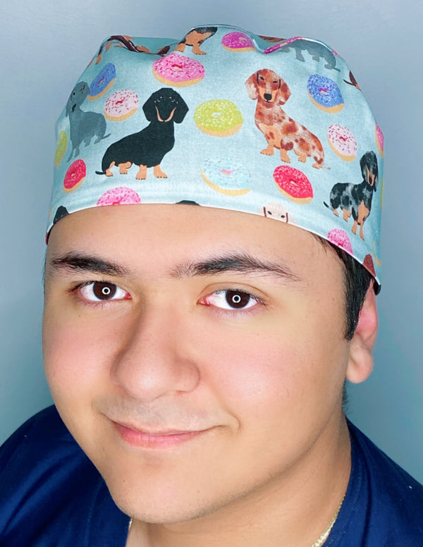 Dachshunds & Donuts Unisex Animal Scrub Cap