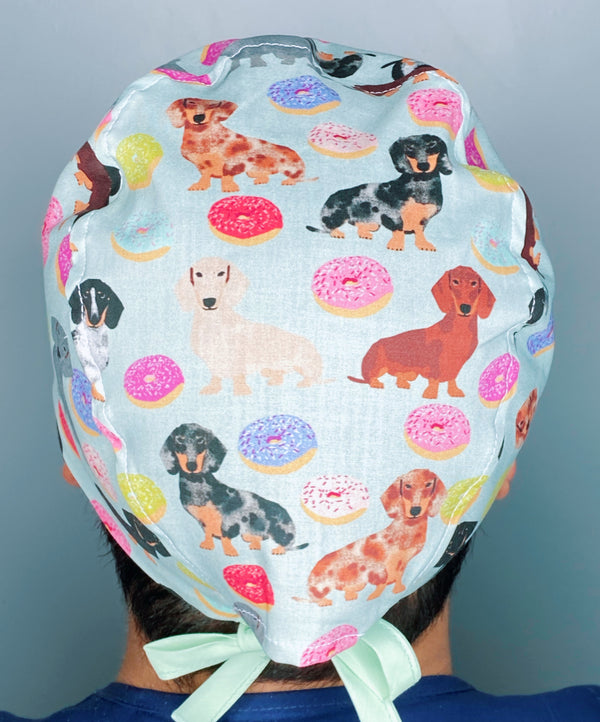 Dachshunds & Donuts Unisex Animal Scrub Cap