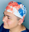 Blue & Orange Tie Dye Design Unisex Cute Scrub Cap