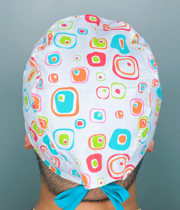 Cute Squares Geometric Shapes Design Unisex Cute Scrub Cap