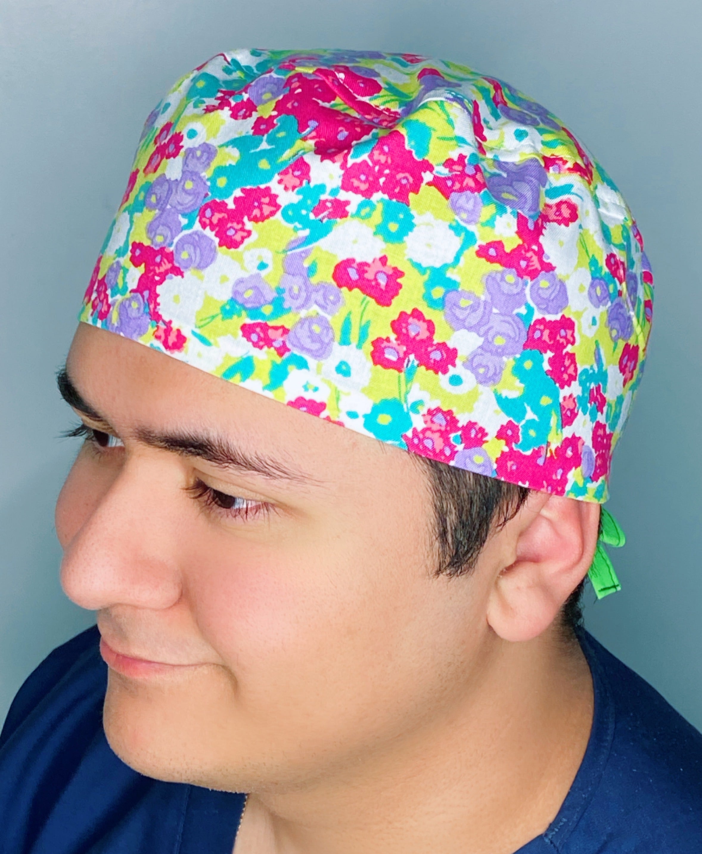 Beautiful Colorful Pastel Flowers Floral Design Unisex Cute Scrub Cap