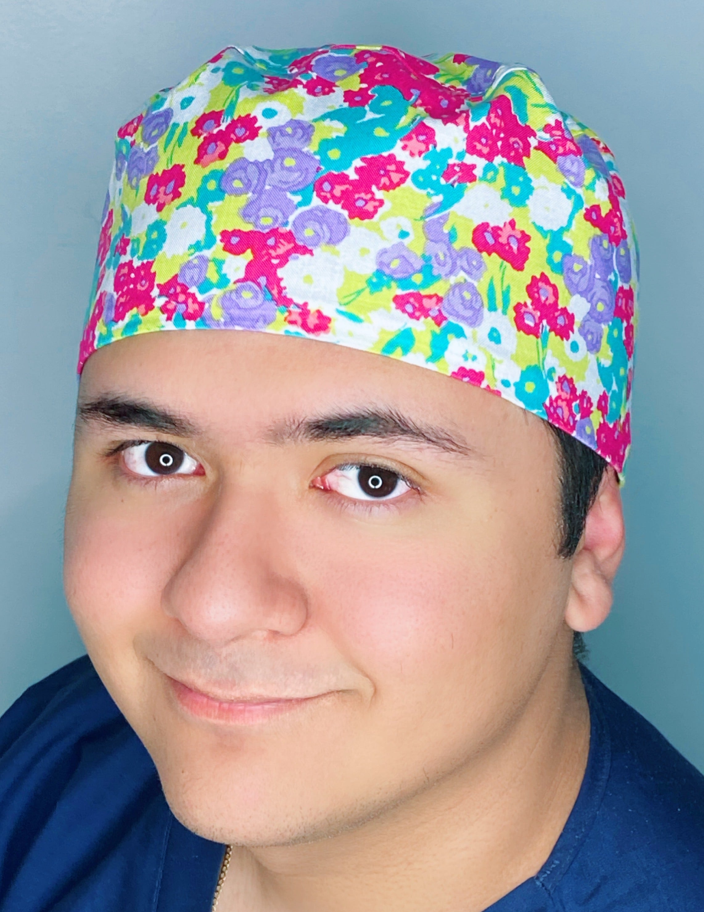 Beautiful Colorful Pastel Flowers Floral Design Unisex Cute Scrub Cap