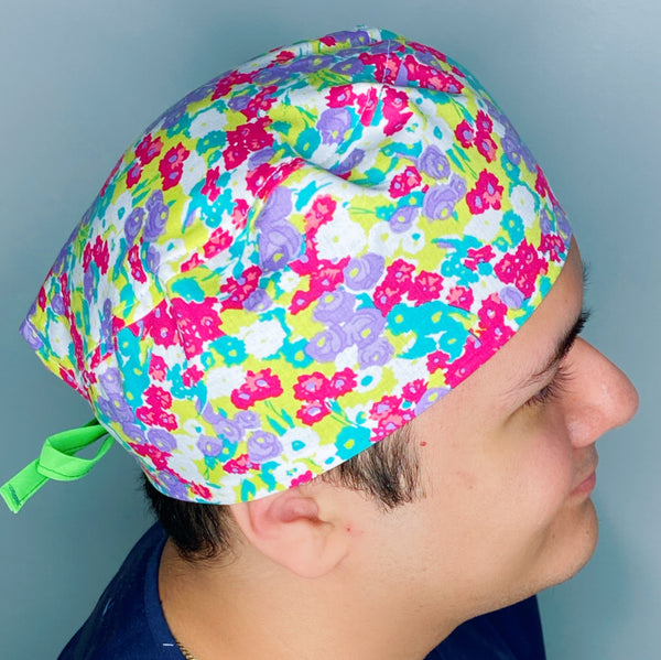 Beautiful Colorful Pastel Flowers Floral Design Unisex Cute Scrub Cap