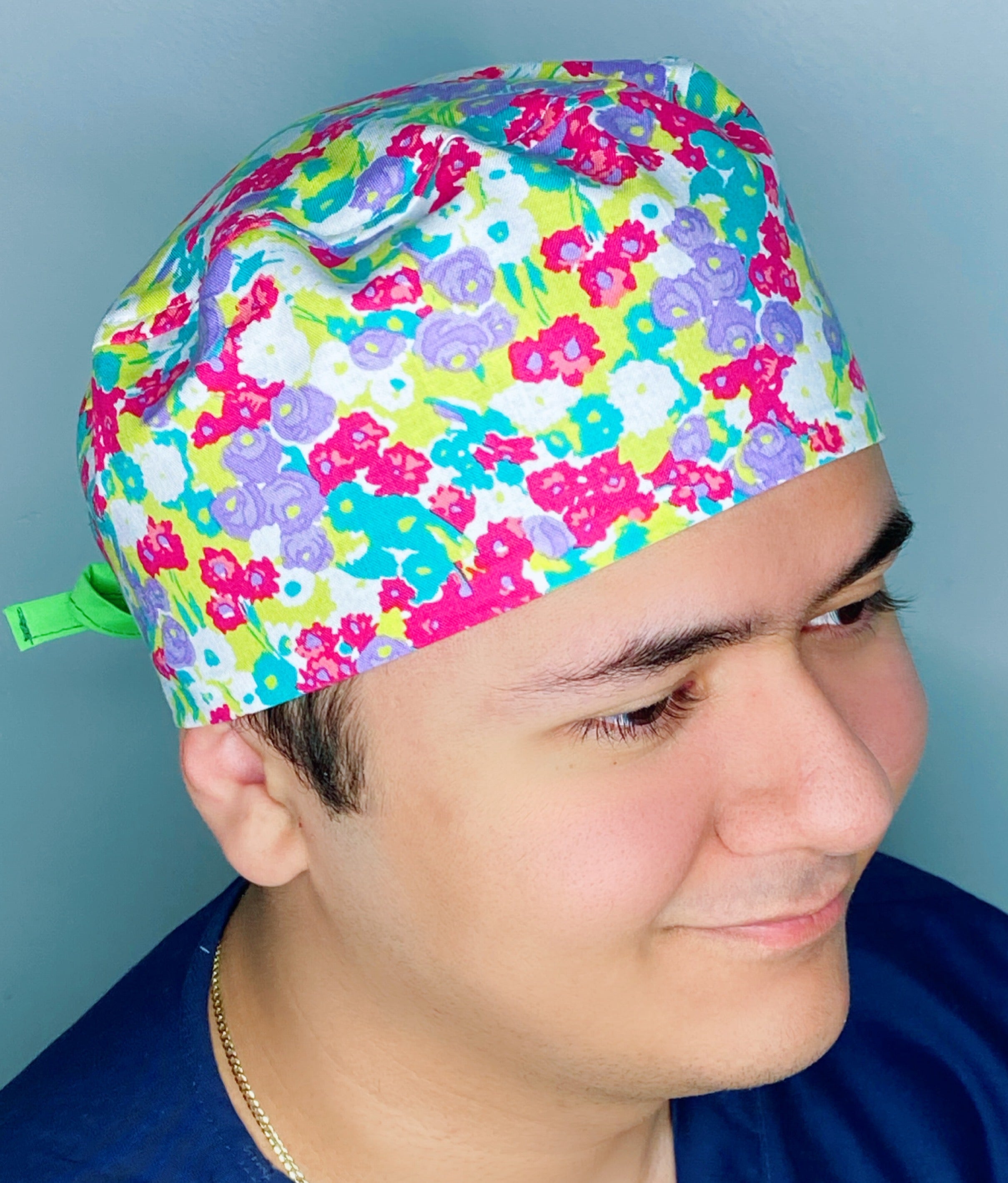 Beautiful Colorful Pastel Flowers Floral Design Unisex Cute Scrub Cap