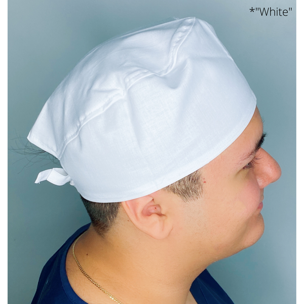 Solid Color "White" Unisex Scrub Cap