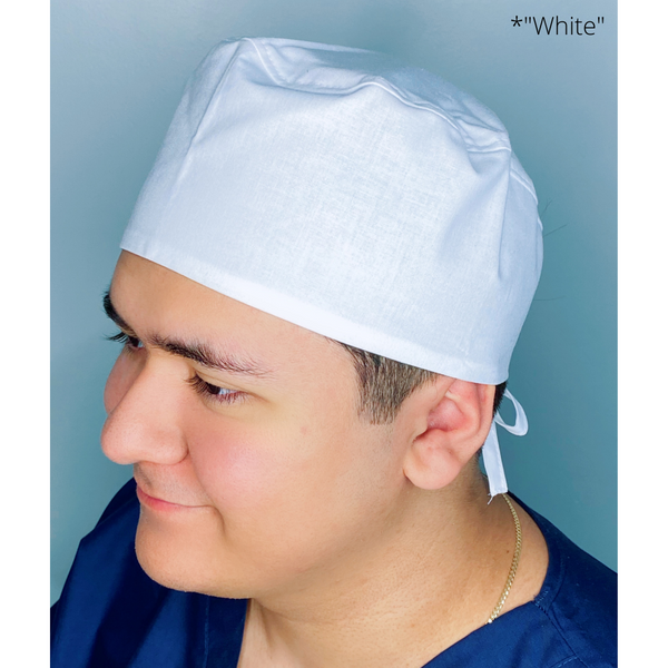 Solid Color "White" Unisex Scrub Cap