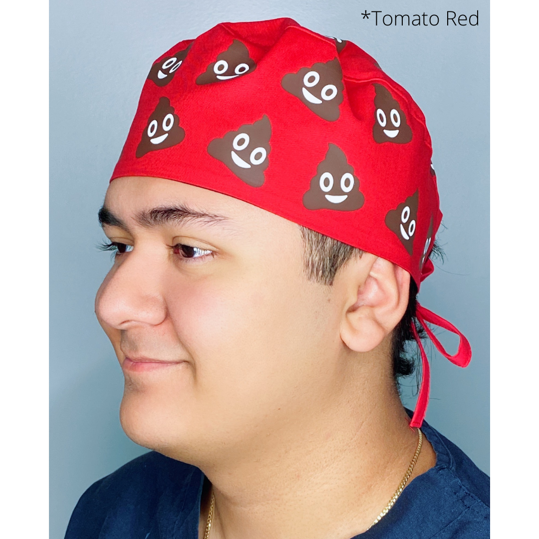 Poop Emoji Custom Solid Color Unisex Scrub Cap