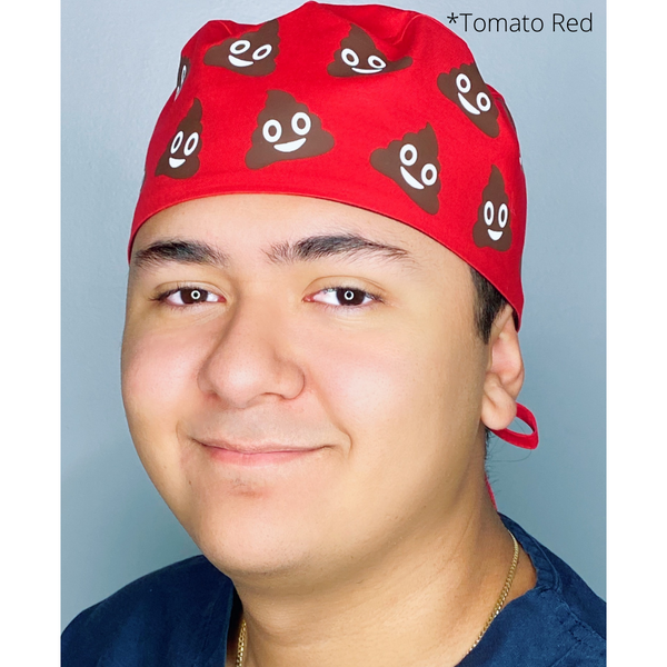 Poop Emoji Custom Solid Color Unisex Scrub Cap