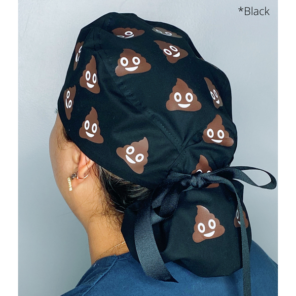 Poop Emoji Custom Solid Color Ponytail