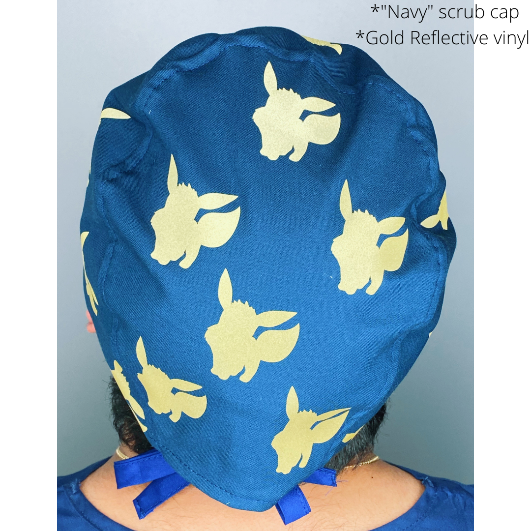 Pokemon Eevees Custom Solid Color Unisex Scrub Cap