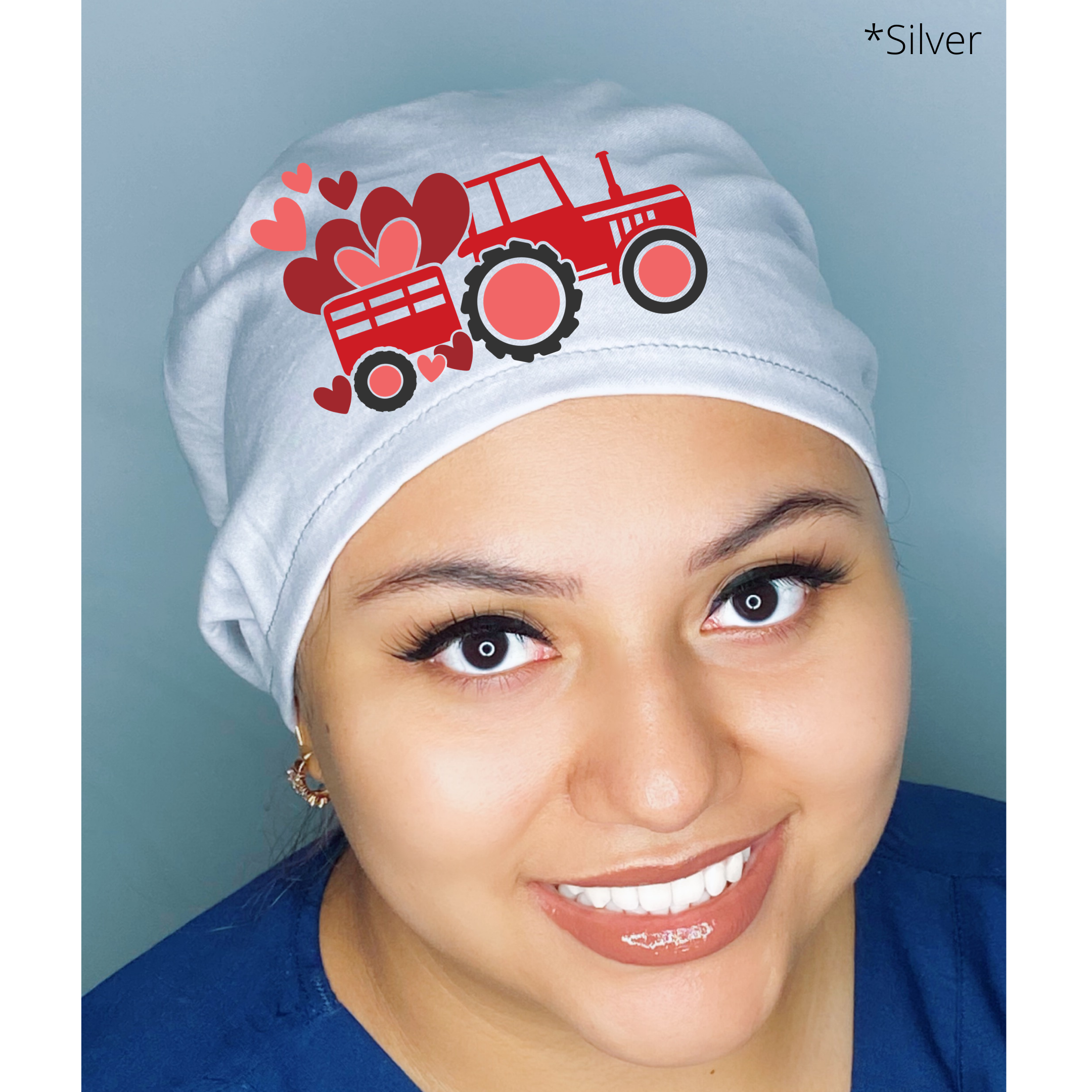 Holiday Tractors Cute Hearts Solid Color Custom Valentine's Day Themed Euro
